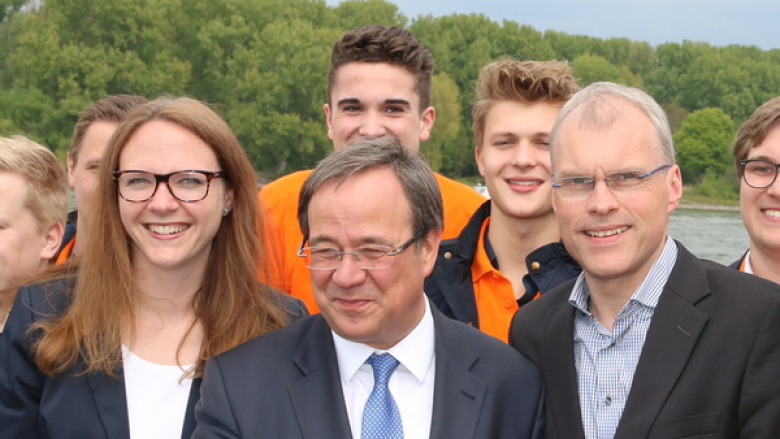 Katharina Gebauer empfing Armin Laschet am Mondorfer Rheinufer