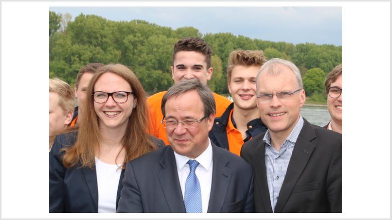 Katharina Gebauer empfing Armin Laschet am Mondorfer Rheinufer